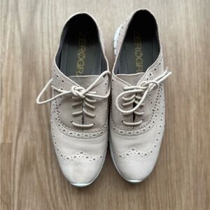 Women's Cole Haan ZeroGrand Oxford Wingtip Shoes in Rye Beige sneakers